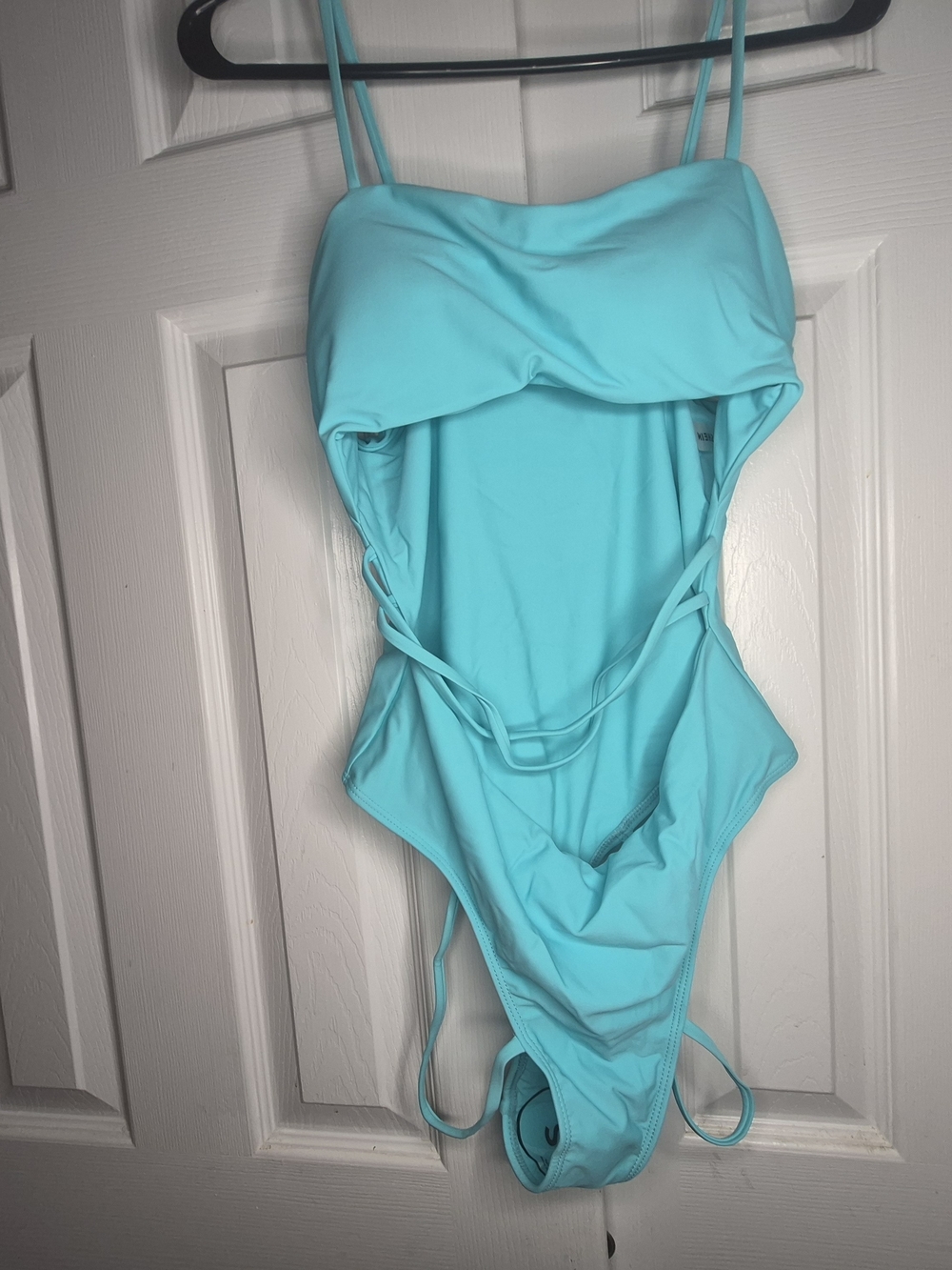 SHEIN Aqua Blue One-Piece Cutout Swimsuit